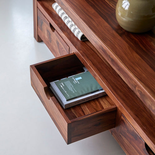 Tikamoon Massief palissander tv-meubel 200 cm - Donkerbruin - vtwonen shop