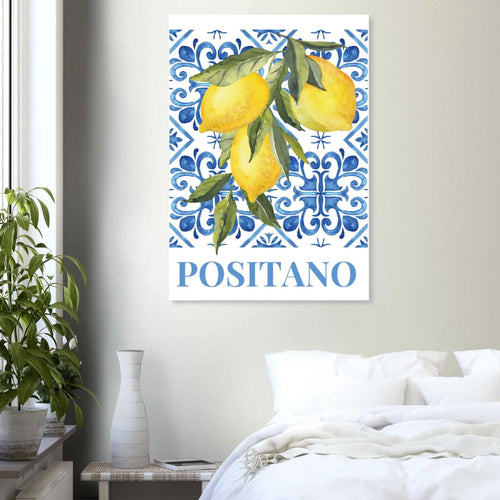 Artfulprints Poster met Lijst Fruits - Lemon tree in Positano   - 70x100 cm - Meerkleurig