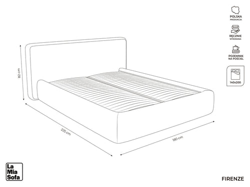LaMiaSofa Bed met opbergruimte Firenze - velours - zwart - 180x225x82