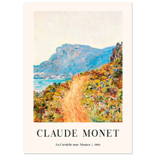 Artfulprints  Claude Monet - La Corniche near Monaco   poster 50x70 cm - vtwonen shop