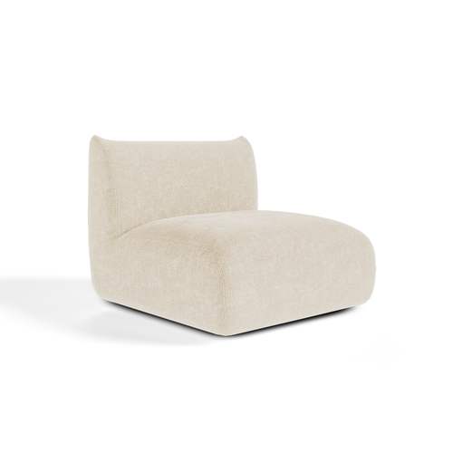 Sia Home - Fauteuil NOOMA - chenillefluweel crème 97cm