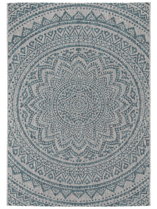 benuta binnen- en buitenkleed Cleo - beige/blauw - 300x400 cm
