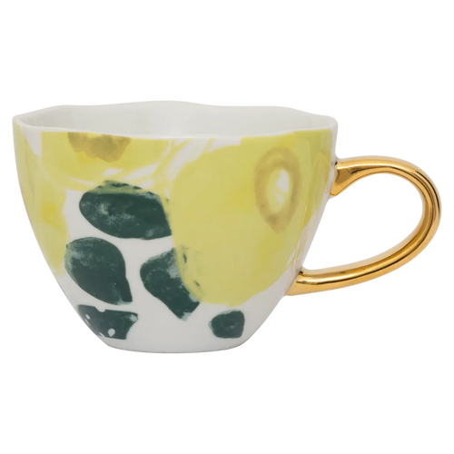 Urban Nature Culture Good Morning kopje Cappuccino/Tea Floral Art - Limelight - 11x8cm