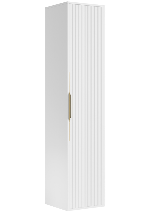 Badplaats Badkamerkast Rimini 38 x 33 x 170 cm – Mat Wit – Hangende Kolomkast met 1 Deur