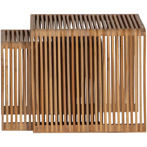 WOOOD bijzettafels Jasmijn - Recycled Teak - Naturel - Set van 2 - vtwonen shop