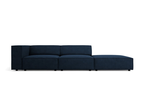 Cosmopolitan Design Rechte bank Arendal 4-zits, chenille met ribbeleffect, koningsblauw - 102x262x70cm