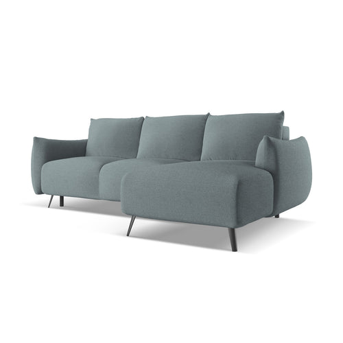 LaMiaSofa hoekbank rechts Genova - chenille stof - jeans - 242x162x86