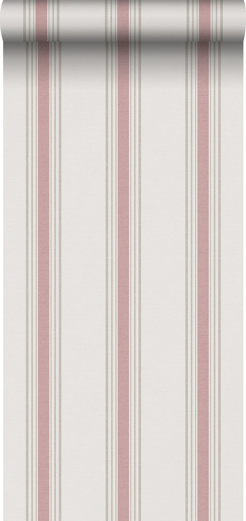 Sanders & Sanders behang strepen rood en grijs - 53 cm x 10.05 m - 640669