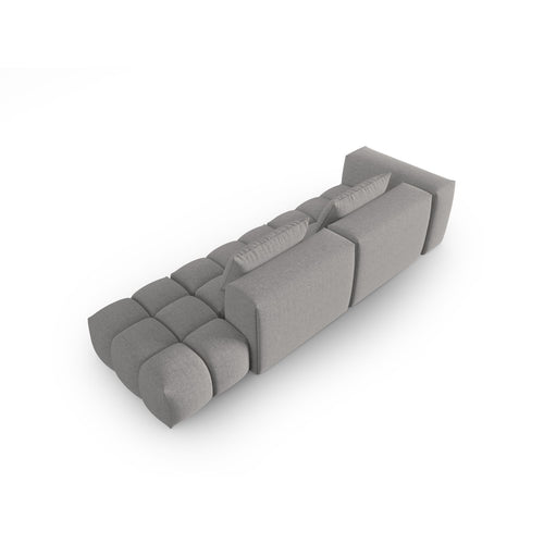 Cosmopolitan Design - Rechte modulaire bank Verona 4-zits, structurele stof warm grijs - 85x265x70cm