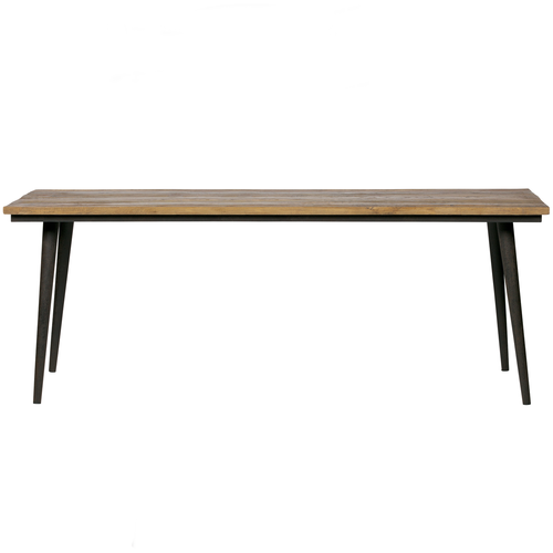 BePureHome tafel Guild - Hout/Metaal - Naturel/Zwart - 77x220x90 - vtwonen shop