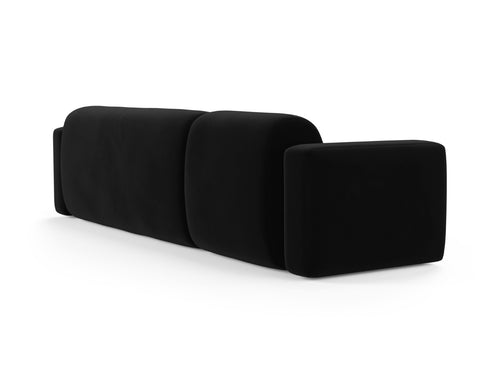 Cosmopolitan Design Modulaire hoekbank rechts Strino 3-zits, flueel zwart - 136x308x78cm