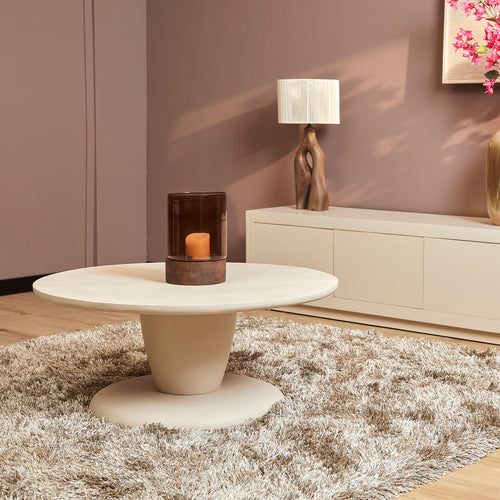 StarFurn Salontafel Mabel - Rond Wit Hout - 90x90x38cm