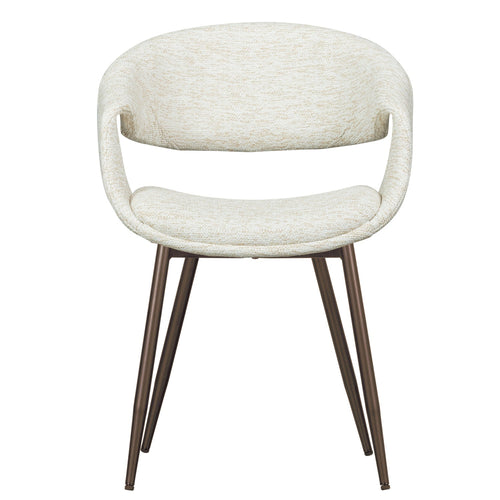 WOOOD eetkamerstoelen Yossi Metalen Koper Poot - Naturel - Set van 6