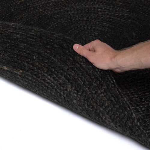 Mrcarpet jute vloerkleed - zwart/antraciet - Ø 200 cm