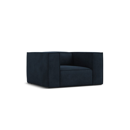 Cosmopolitan Design - Fauteuil Turin structurele stof donkerblauw - 95x113x68cm