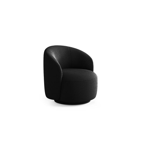 Cosmopolitan Design - Draaistoel Savona boucle zwart - 72.5x69x70.5cm