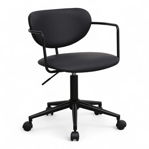 Furnhouse bureaustoel Lido - Zwart - Kunstleer - 57x54x71