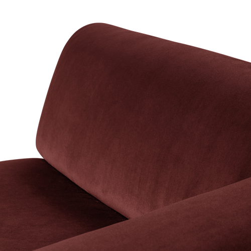 WOOOD chaise longue bank rechts Mojo Base - Velvet - K.bruin - 74x112x162
