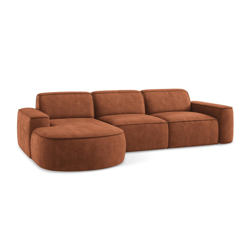 LaMiaSofa hoekbank links Melissa - chenille stof - terracotta - 284x166x70