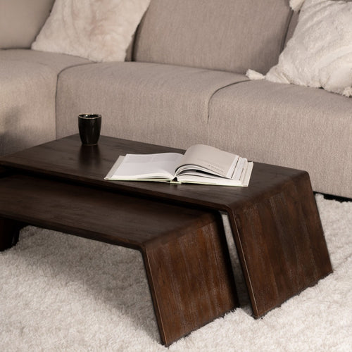Giga Meubel Salontafel Amaya - Mangohout - 115cm - Set van 2