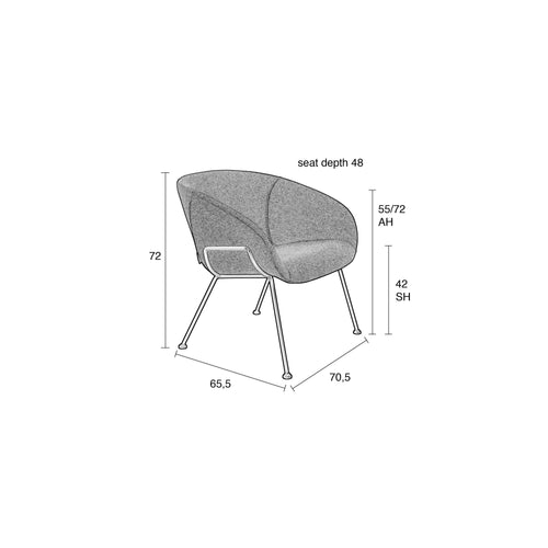 Zuiver Feston Loungestoel Bruin - vtwonen shop