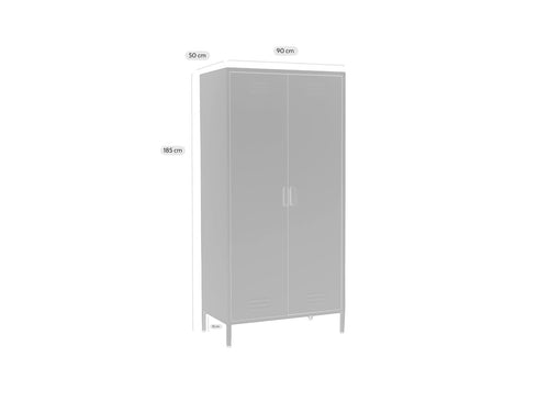 MaximaVida metalen kleding lockerkast Finn 90 x 50 x 185 cm zwart - 8 schappen - vtwonen shop