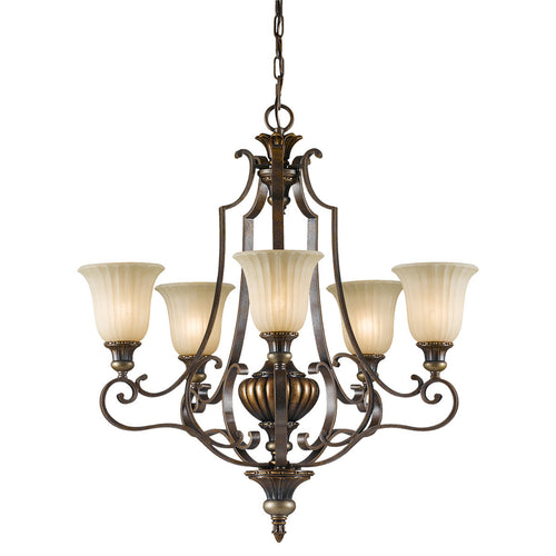 Elstead Kelham Hall - 5-lichts multi-arm kroonluchter brons, gouden afwerking, E27