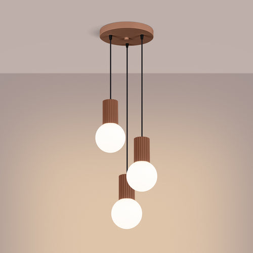 Sollux Lighting Hanglamp HALO 3P mokka - 25x25x125cm