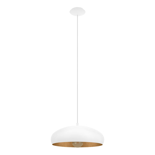 EGLO hanglamp Mogano 1 - e27 - ø 40 cm - wit/koper