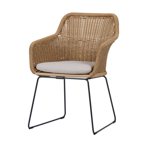 Lisomme Loki Rotan Tuinstoel Naturel - Met Zitkussen - vtwonen shop