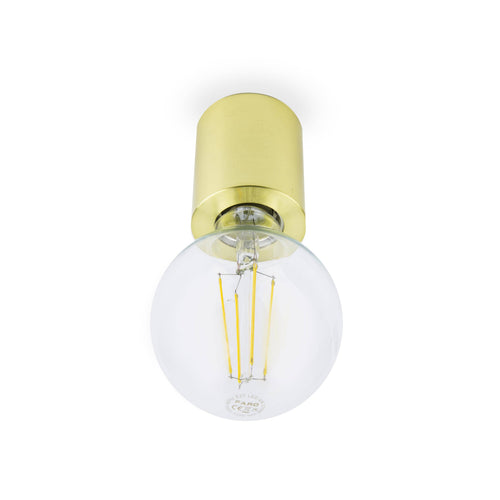 Faro Ten - 1 Licht Binnenkaars Wand- / Plafondlamp Satijn goud, E27