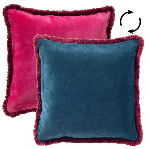 SEBASTIAAN | sierkussen 45x45 cm | Ink Blue | blauw en roze | Hoii