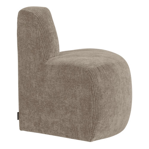 WOOOD eetbank hoek rond rugleuning Mojo Base - Rib - Donkerzand - 83x76x76