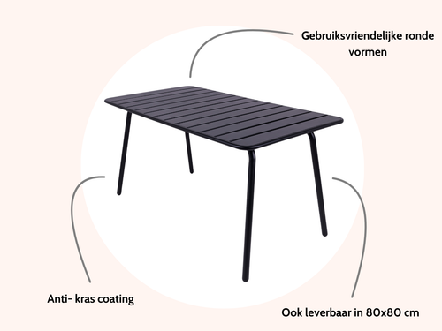 MaximaVida metalen tuintafel Max 150 x 80 cm zwart - vtwonen shop