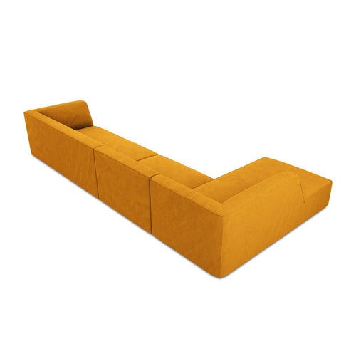 Cosmopolitan Design - Modulaire hoekbank links Siena 5-zits, ribfluwelen geel - 180x366x69cm