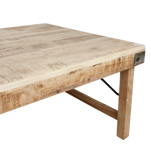 Raw Materials salontafel Limewash - inklapbaar - FSC gerecycled hout - 120x75x45 cm