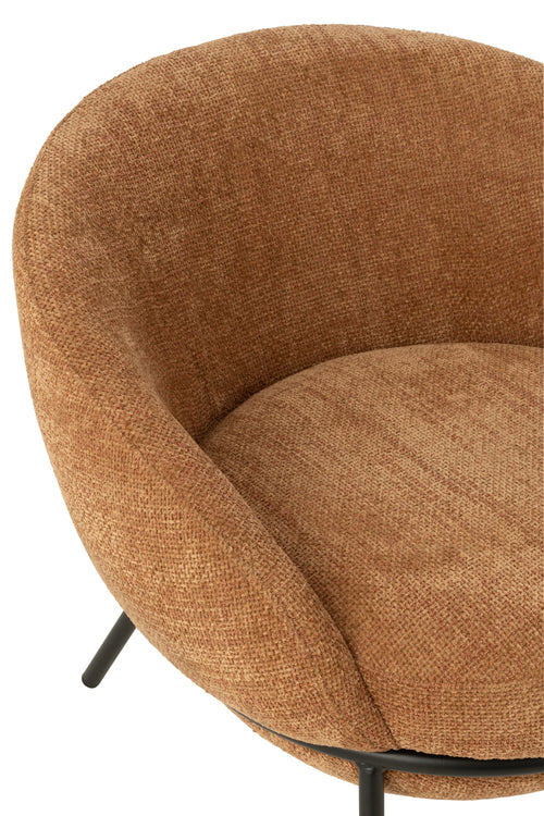 J-Line loungestoel + poef - ijzer - terracotta/zwart