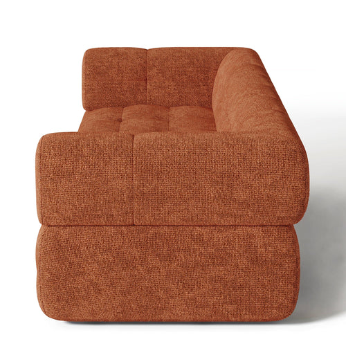 Sia Home - Rechte bank CHARLIE - Chenille fluweel - Terracotta - 230cm - vtwonen shop