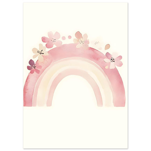 Artfulprints  Bloemen regenboog   poster 50x70 cm - vtwonen shop