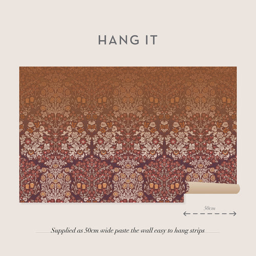 William Morris at Home Fotobehang - Blackthorn Red - 400x250 cm - vtwonen shop