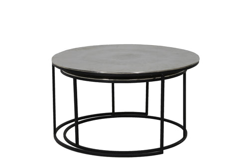 Light & Living salontafel THIZAS - Ø75x41cm - zilver - Set van 2 - vtwonen shop