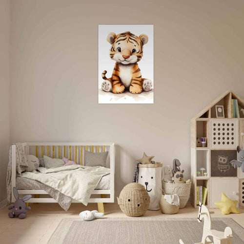 Artfulprints  Schattige baby tijger   poster 70x100 cm - vtwonen shop