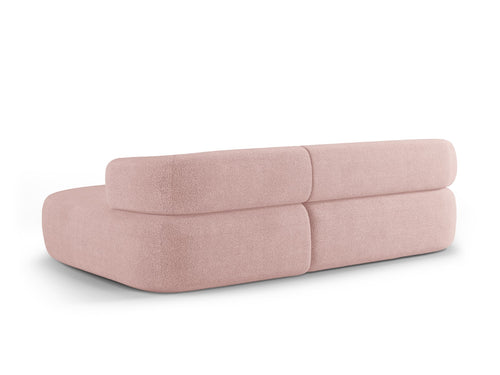 Micadoni rechter hoekbank Jenny 5-zits, boucle poederroze - 145x225x73cm