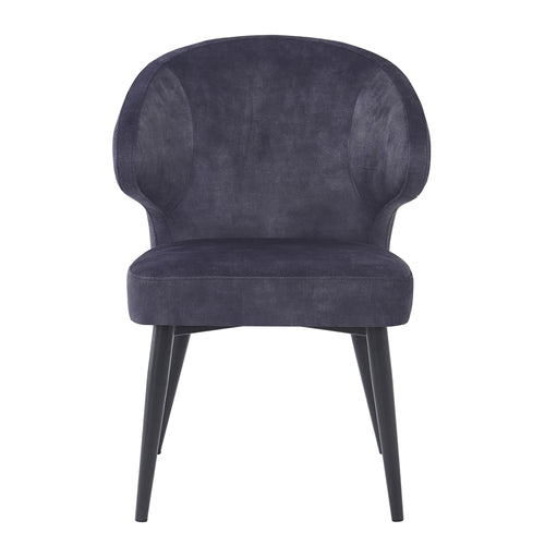 Livingfurn eetkamerstoel Donna - Velvet - Antraciet - 2 stuks