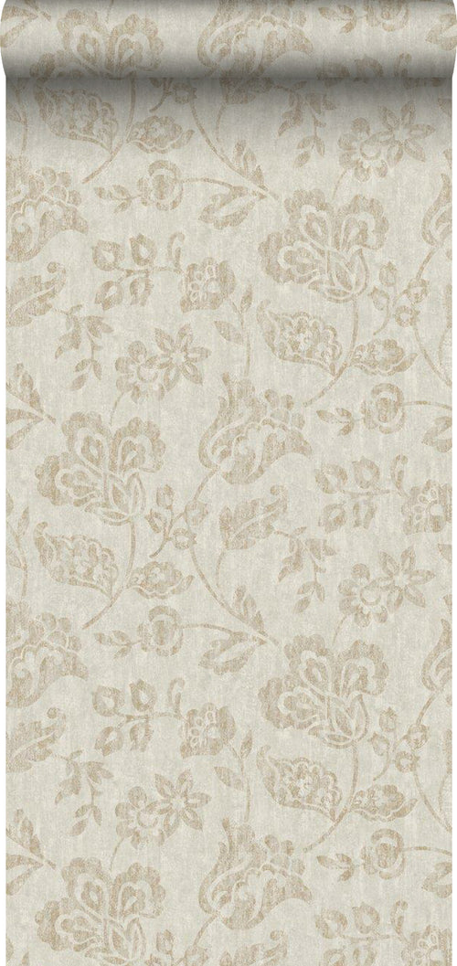 Borastapeter behang bloemen beige - 53 cm x 11.2 m - 660134 - vtwonen shop