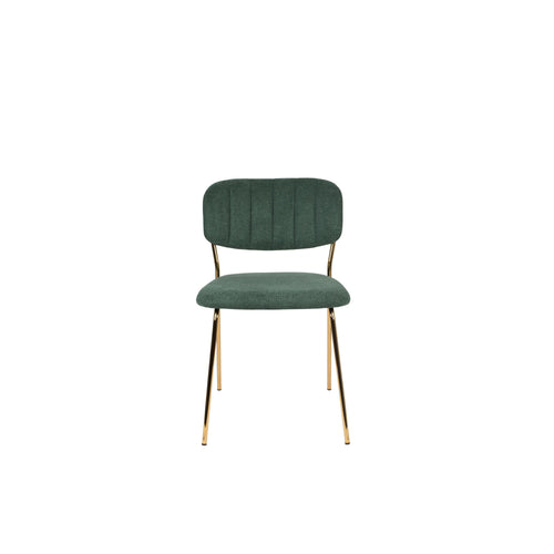 Housecraft Living Jolien Eetkamerstoelen Goud/ Donkergroen - Set van 2