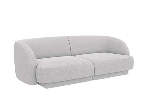 Micadoni Bank Miley 2-zits, boucle lichtgrijs - 90x180x70cm