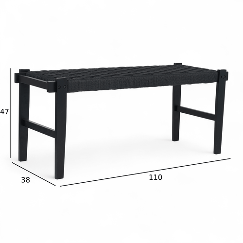 Furnhouse bankje Nobel - Zwart - 38x110x47