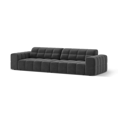 Cosmopolitan Design - Bank Chicago 4-zits, flueel grijs - 102x252x78cm