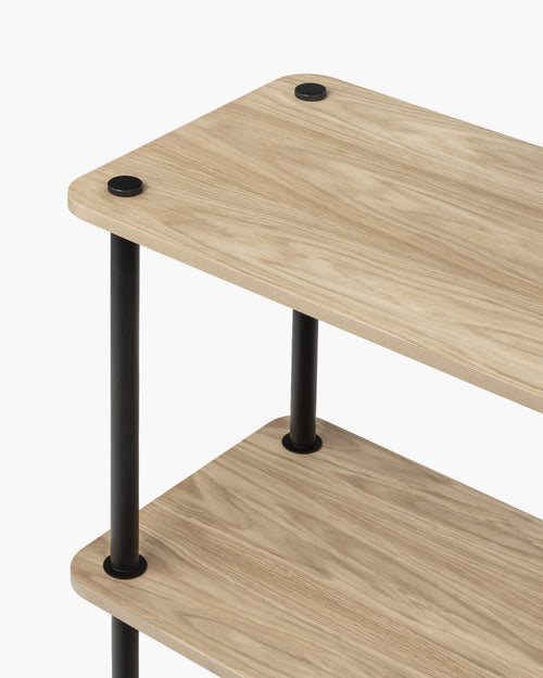 noo.ma Teidi 2-laags houten rekunit - modulair, eikenfineer, 115 x 38 x 9 cm
